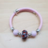 Bracelet cuir rose avec perle en verre de Murano – Image 2