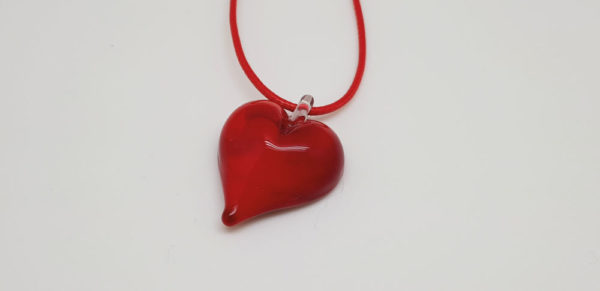 Coeur rouge en verre de murano