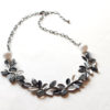 Collier 2 perles blanche en verre de Murano