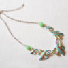 Collier 2 perles verte en verre de Murano