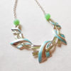 Collier 2 perles verte en verre de Murano