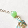 Collier 2 perles verte en verre de Murano