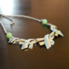 Collier 2 perles verte en verre de Murano