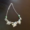 Collier 2 perles verte en verre de Murano
