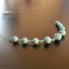 Collier 9 perle bleues turquoises dépolies en murano