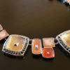 Collier fantaisie perles oranges depolies verre de Murano