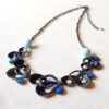 Collier fantaisie bleu perles en verre de Murano